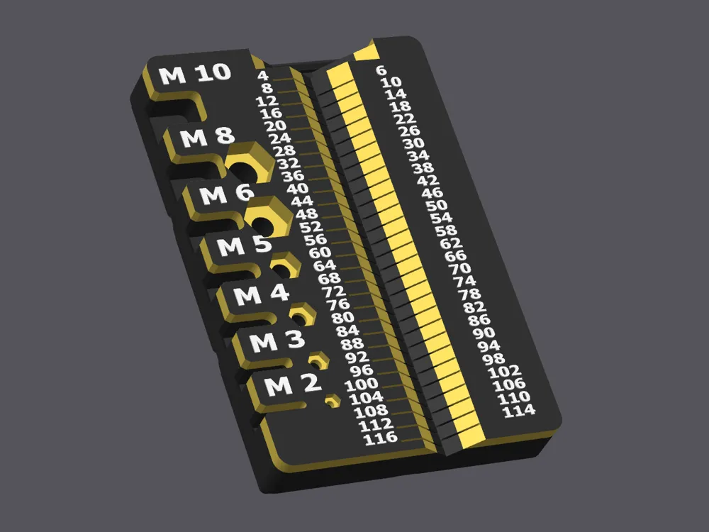 Screw Measuring Tool, M2-M10, 4-120mm