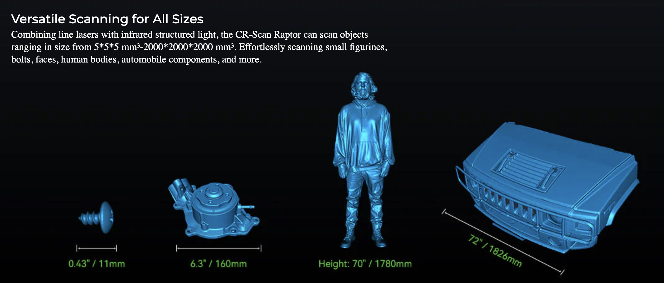 Creality Raptor - Versatile Scanning for All Sizes